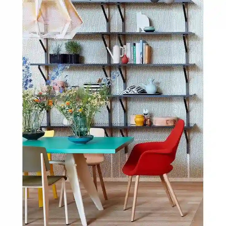 Upholstered Fabric Armchair with Natural Wooden Legs