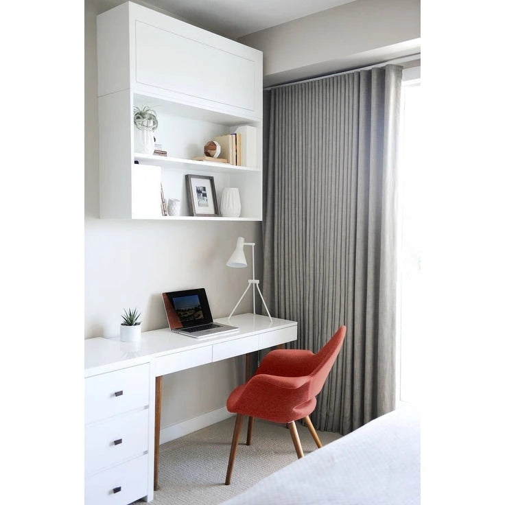 Upholstered Fabric Armchair with Natural Wooden Legs