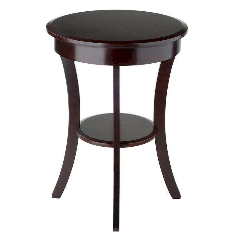 Round Accent Table, Cappuccino - 20W x 20D x 27H