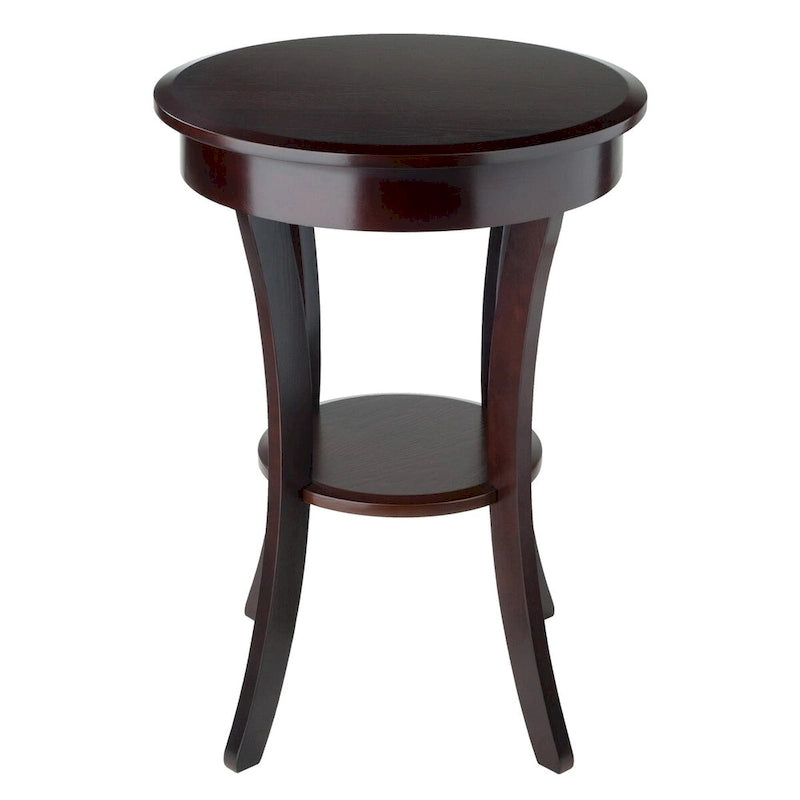 Round Accent Table, Cappuccino - 20W x 20D x 27H