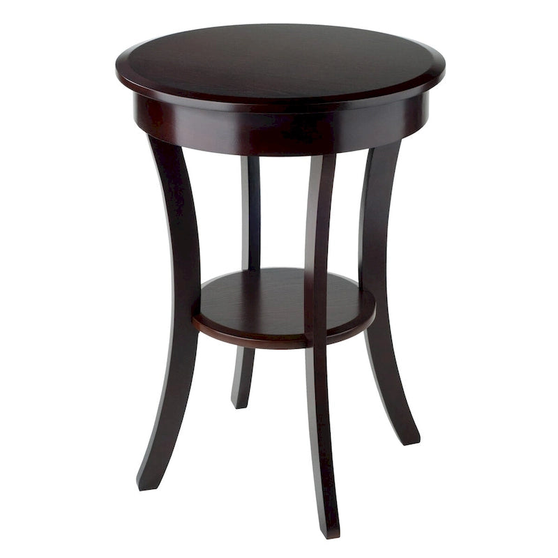 Round Accent Table, Cappuccino - 20W x 20D x 27H