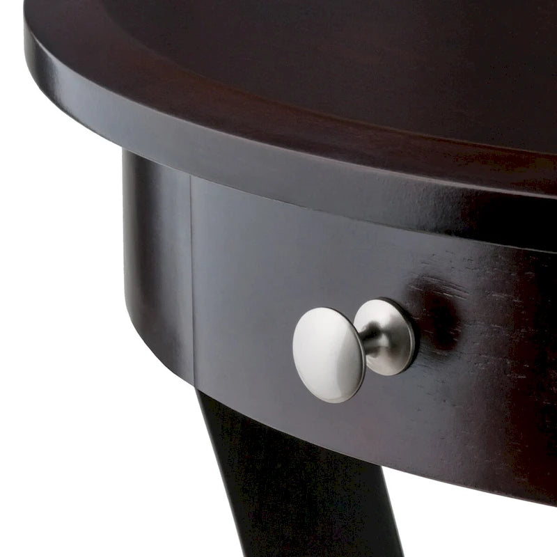 Round Accent Table, Cappuccino - 20W x 20D x 27H