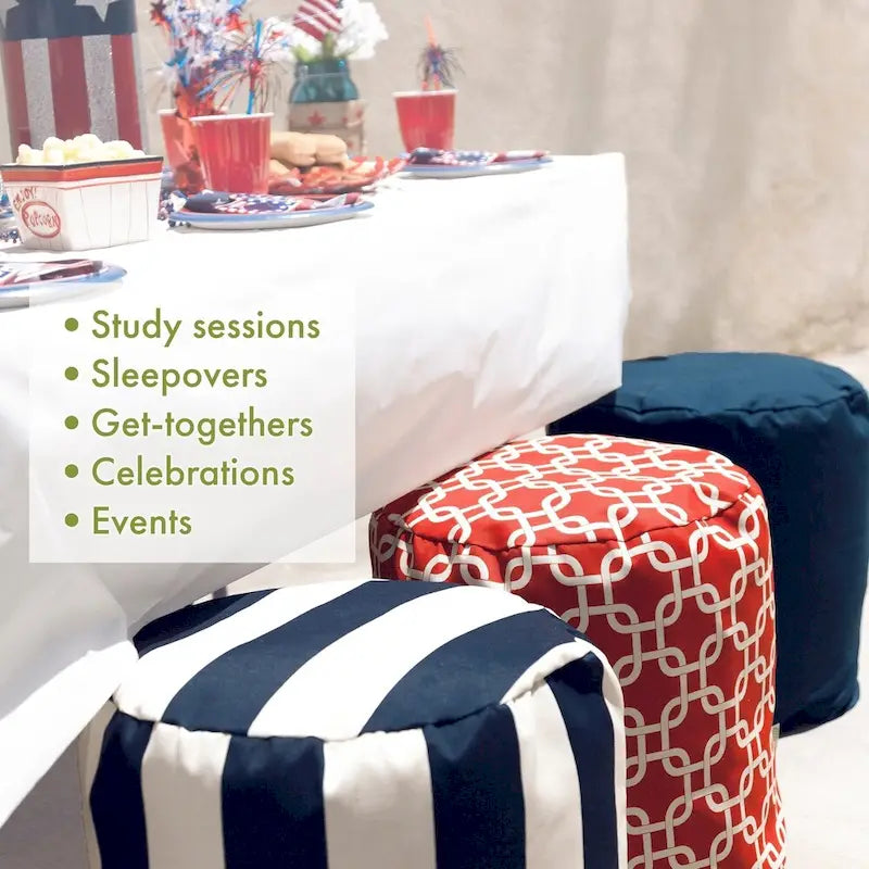 Indoor/Outdoor Ottoman Pouf 16"L x 16"W x 17"H