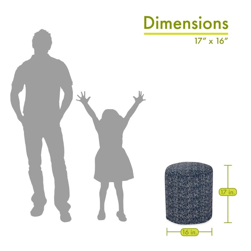 Indoor/Outdoor Ottoman Pouf 16"L x 16"W x 17"H