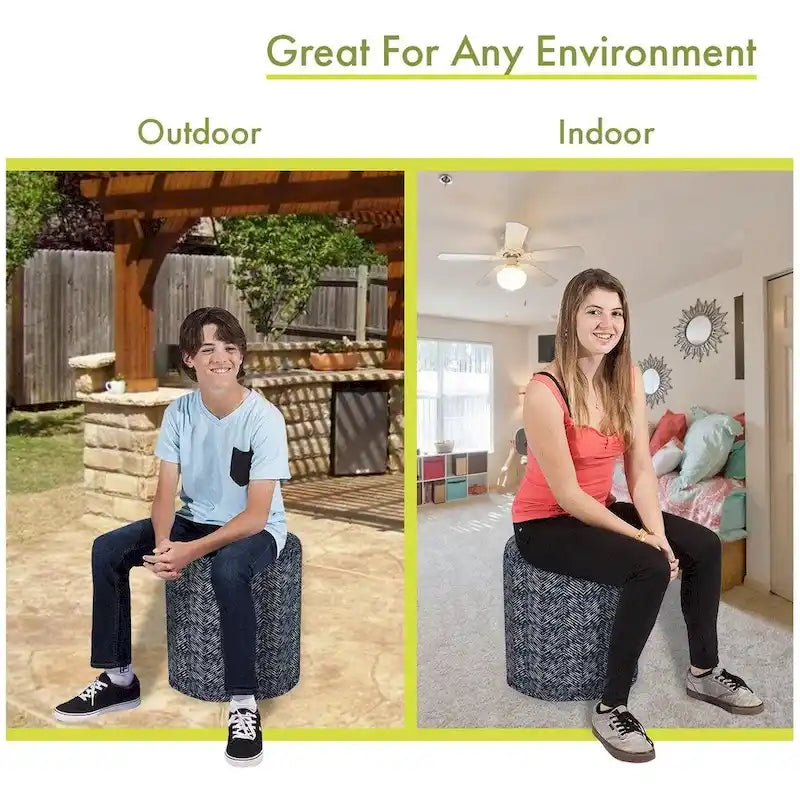 Indoor/Outdoor Ottoman Pouf 16"L x 16"W x 17"H