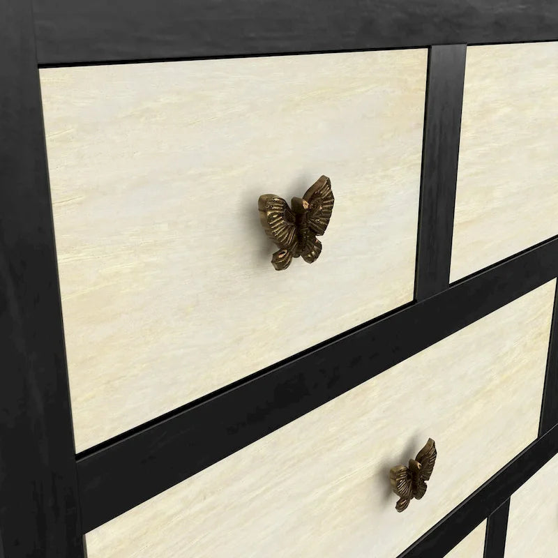 13-Drawer Sideboard in Ebony and Washed Ivory