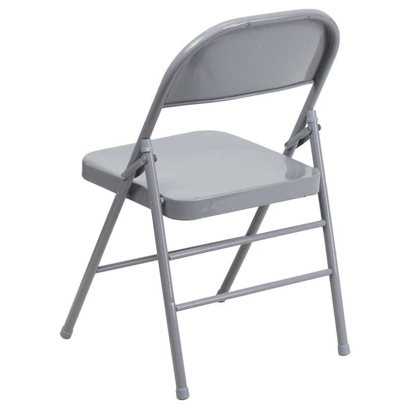 4-Pack Metal Folding Chair, Triple Braced & Double Hinged