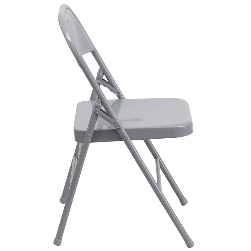 4-Pack Metal Folding Chair, Triple Braced & Double Hinged
