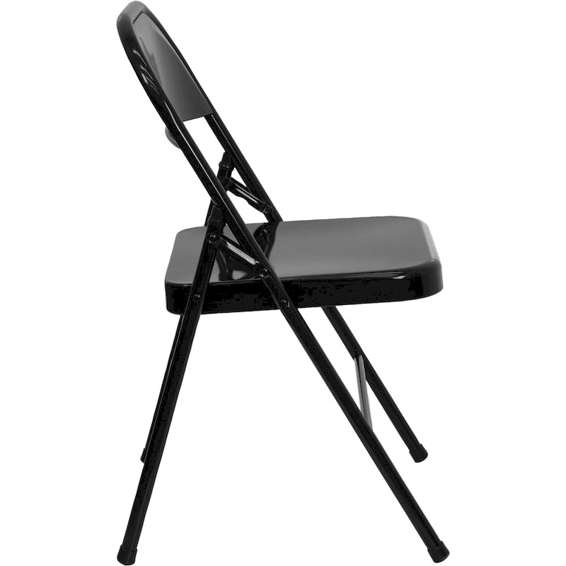 4-Pack Metal Folding Chair, Triple Braced & Double Hinged