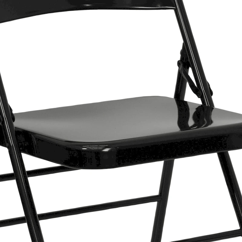 4-Pack Metal Folding Chair, Triple Braced & Double Hinged