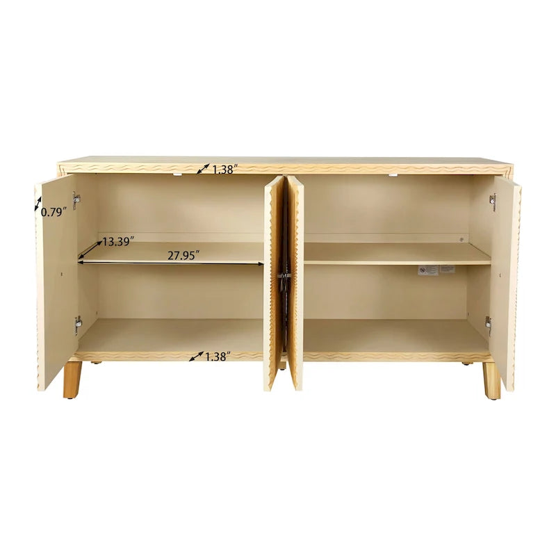 Vintage 4 Door Storage Cabinet