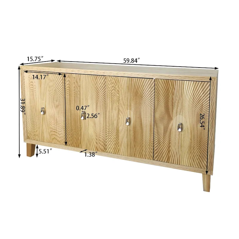 Vintage 4 Door Storage Cabinet