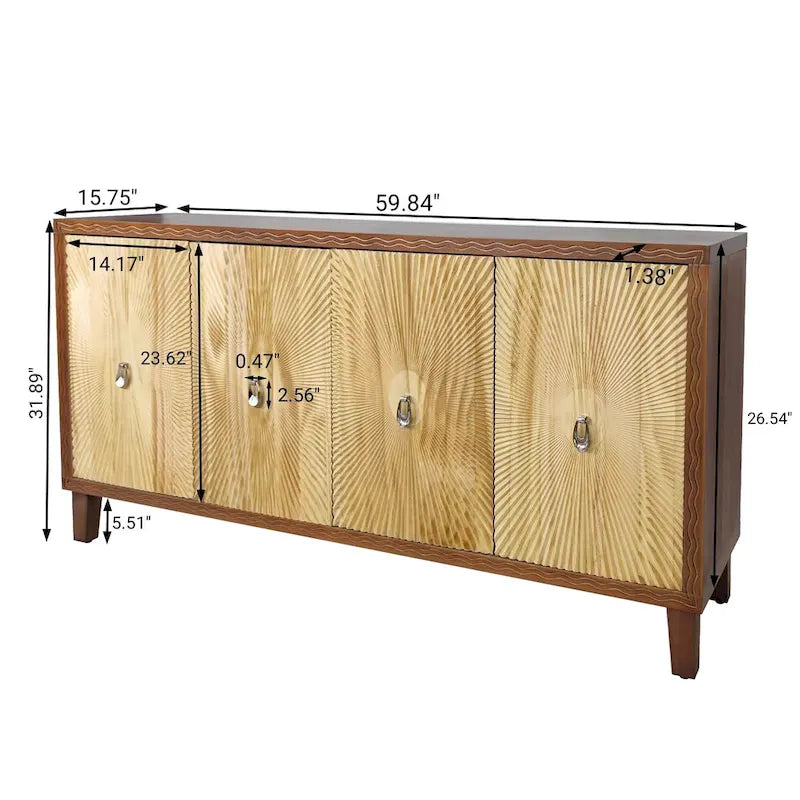 Vintage 4 Door Storage Cabinet