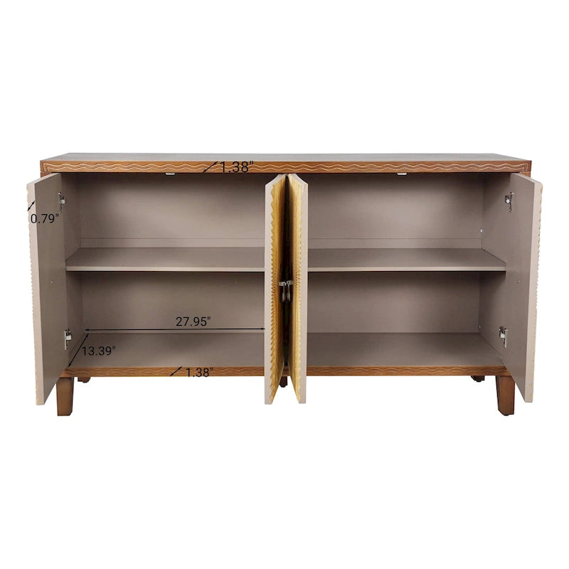 Vintage 4 Door Storage Cabinet