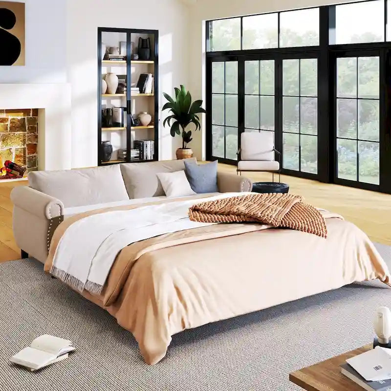 2-in-1 Sofa Bed Sleeper with Large Memory Mattress