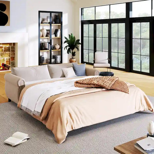 2-in-1 Sofa Bed Sleeper with Large Memory Mattress