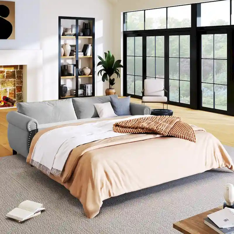 2-in-1 Sofa Bed Sleeper with Large Memory Mattress