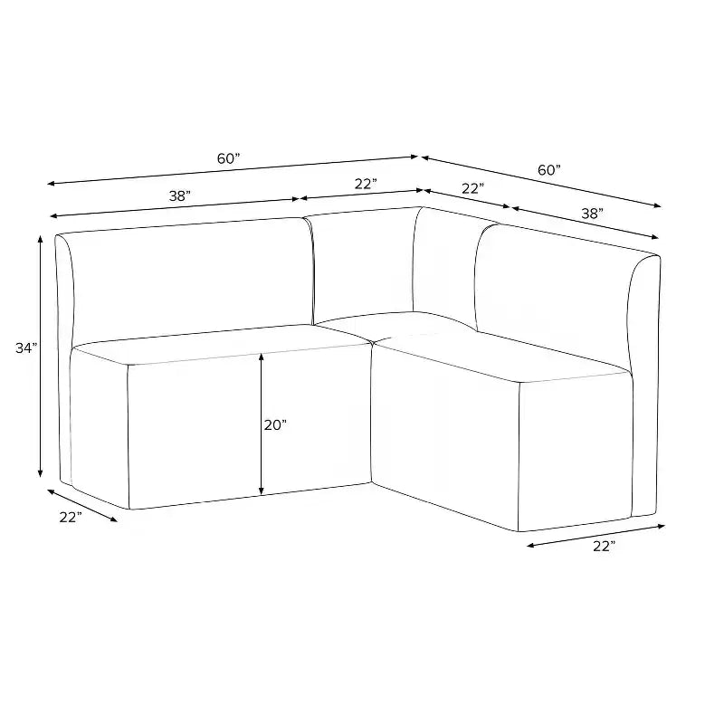 Ensemble de salle à manger 3 pièces Cora avec chaise et 2 banquettes - Threshold