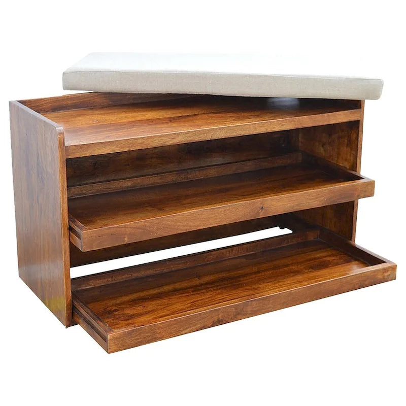 Pull Out Shoe Storage Bench