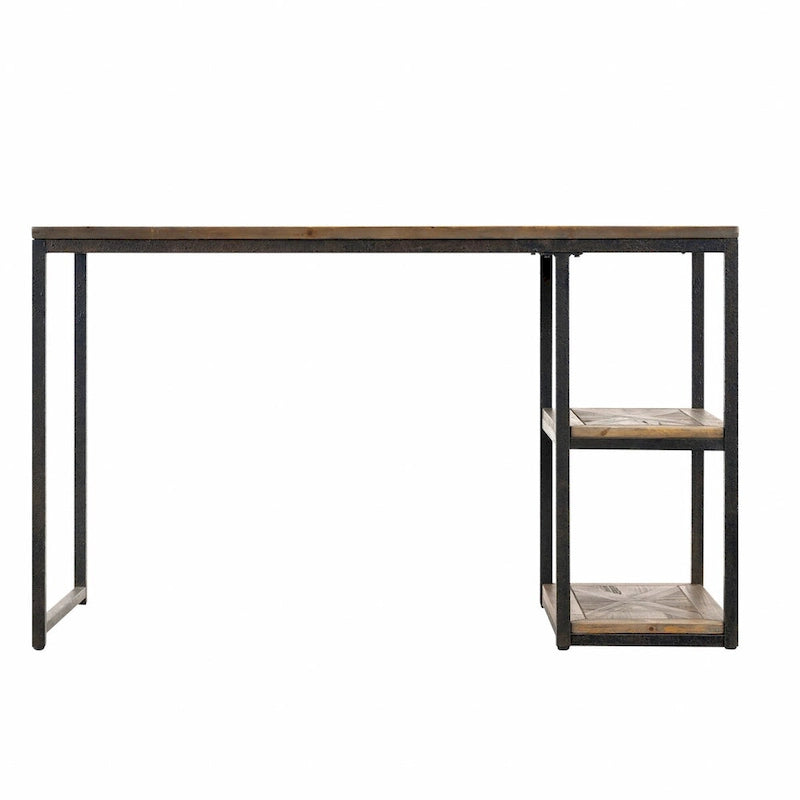 Black Reclaimed Wood Writing Desk