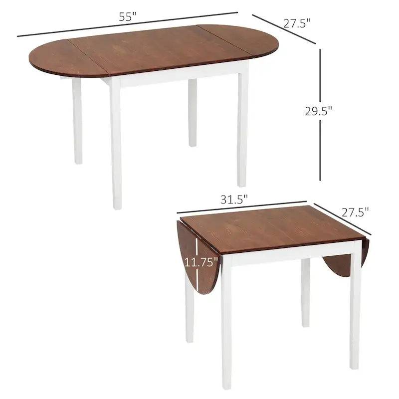 Solid Wood Drop Leaf Folding Dining Table