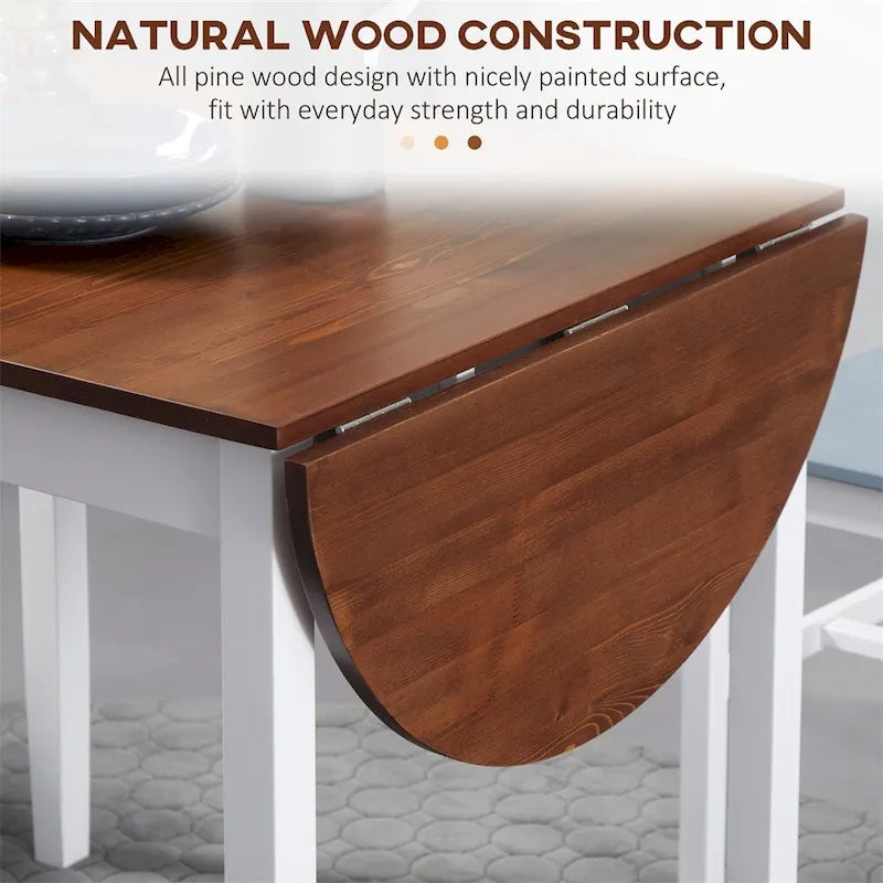 Solid Wood Drop Leaf Folding Dining Table