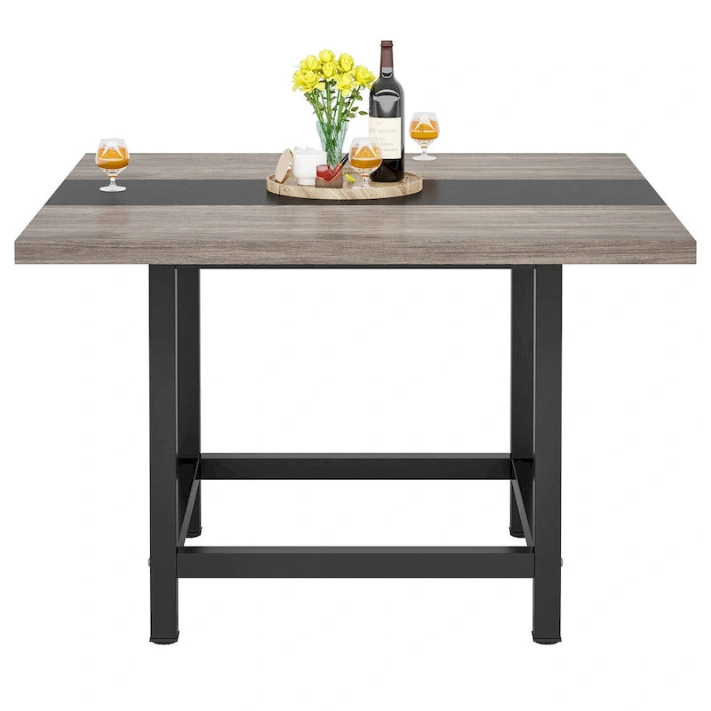 Square Conference Table for 4, 40-Inch Wood Desk for Home Office