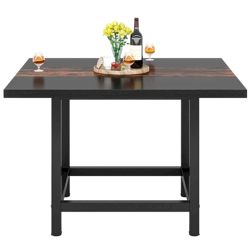 Square Conference Table for 4, 40-Inch Wood Desk for Home Office
