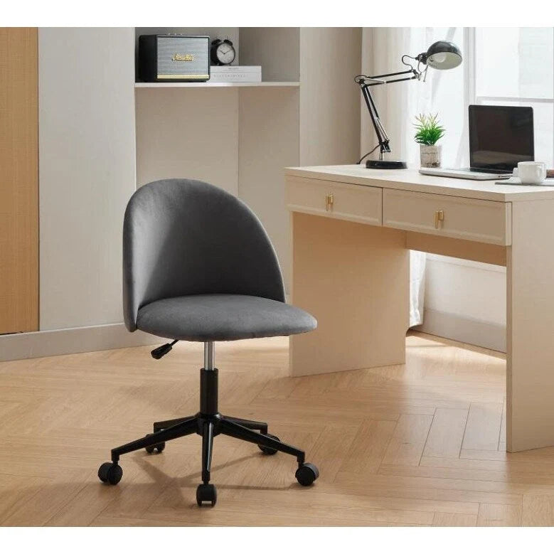 Mid-Back Adjustable Swivel Office Chair with Black Legs and Wheels