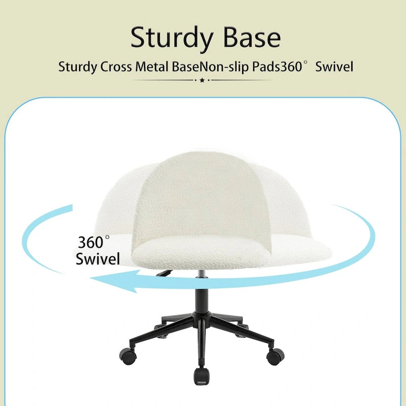 Mid-Back Adjustable Swivel Office Chair with Black Legs and Wheels