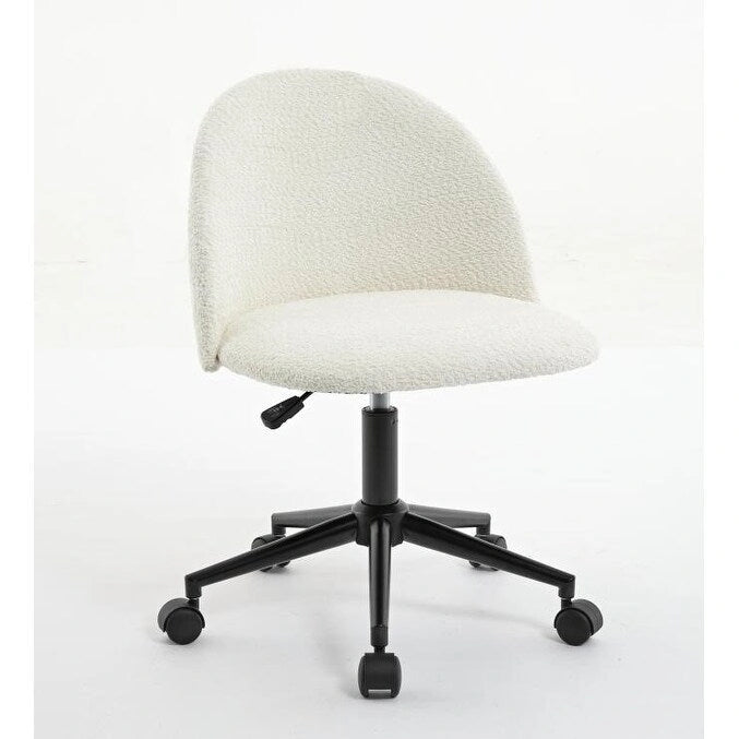 Mid-Back Adjustable Swivel Office Chair with Black Legs and Wheels
