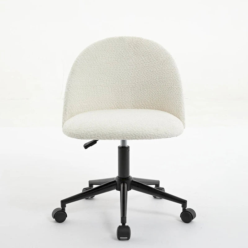 Mid-Back Adjustable Swivel Office Chair with Black Legs and Wheels