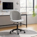 Modern Office Chair 360° Swivel Armless with Metal Base