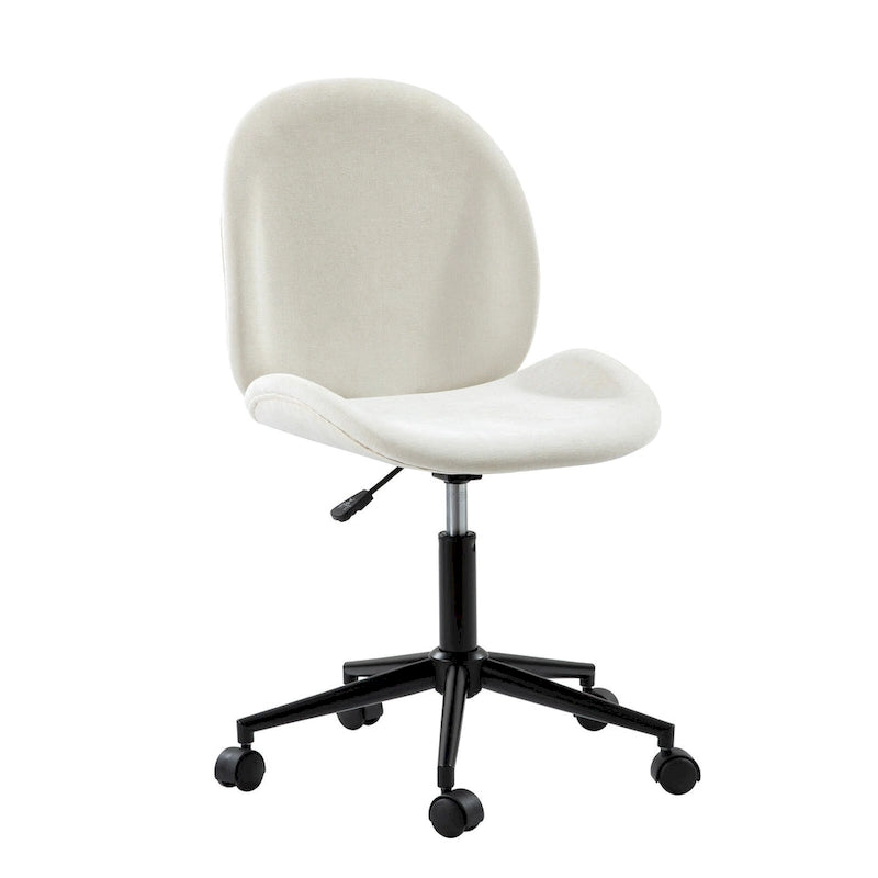 Modern Office Chair 360° Swivel Armless with Metal Base