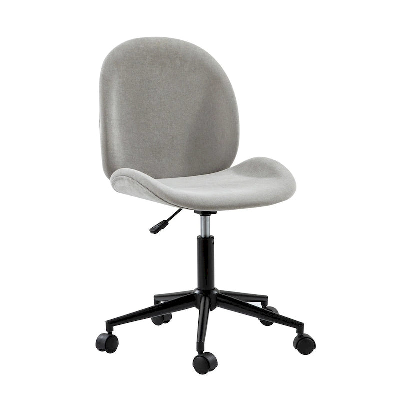 Modern Office Chair 360° Swivel Armless with Metal Base