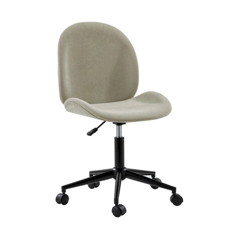 Modern Office Chair 360° Swivel Armless with Metal Base