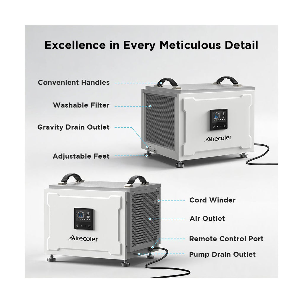 70 Pints Energy Star Commercial Dehumidifier with Pump for Crawlspace & Basement, Built-in Remote Control