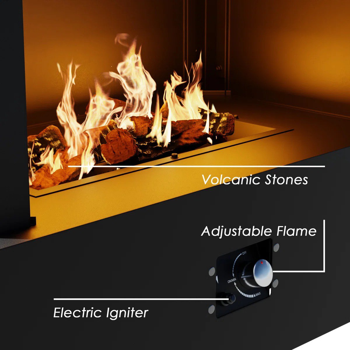 50000-BTU Outdoor Propane Fireplace