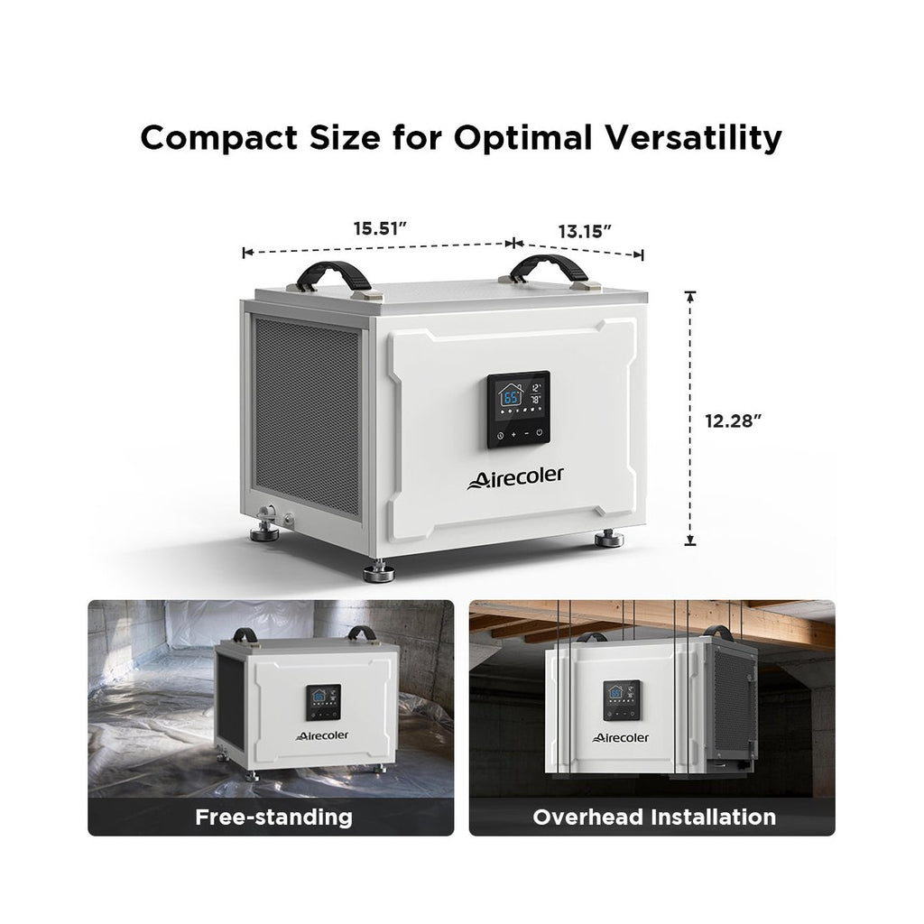70 Pints Energy Star Commercial Dehumidifier with Pump for Crawlspace & Basement, Built-in Remote Control