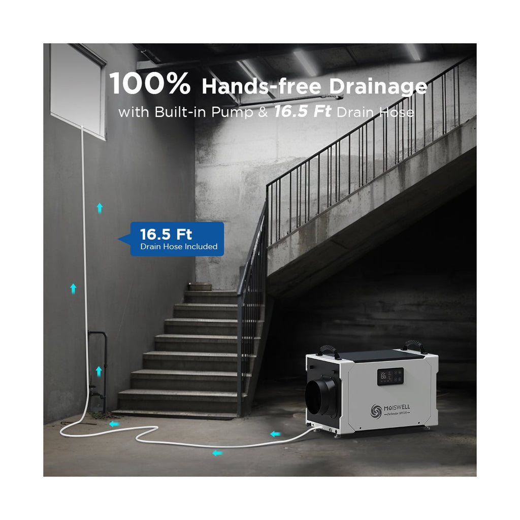 235 Pints Commercial Dehumidifier with Pump for Crawl Space, Basement, Industry Water Damage