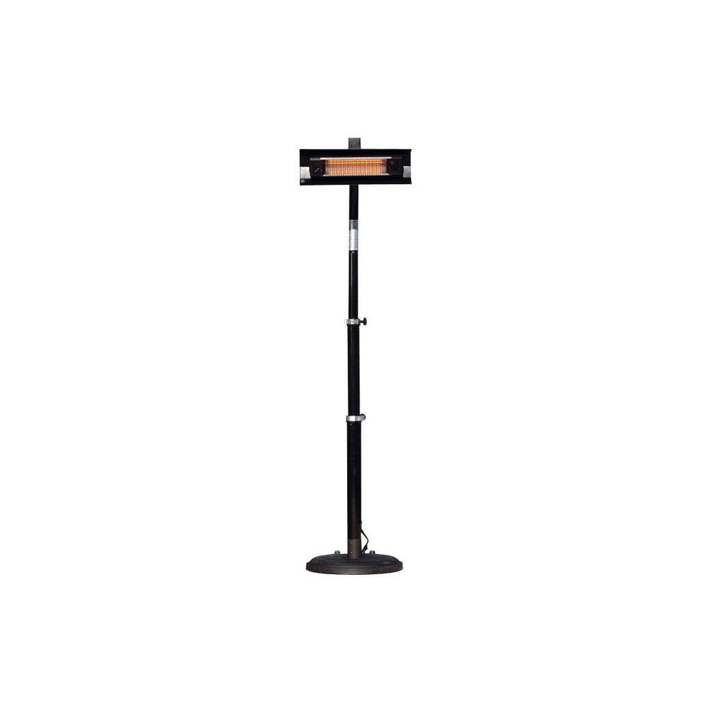 Black Powder Coated Steel Telescoping Offset Pole Mounted Infrared Patio Heater
