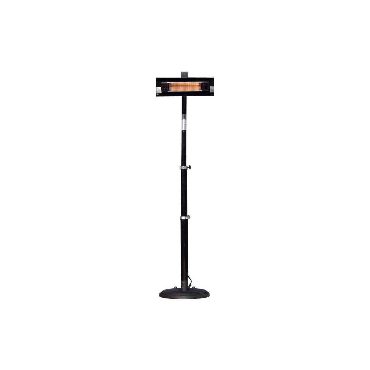Black Powder Coated Steel Telescoping Offset Pole Mounted Infrared Patio Heater
