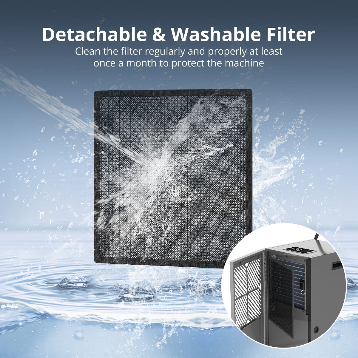 155 Pint Commercial Dehumidifier for Home & Basements up to 7500 sq ft