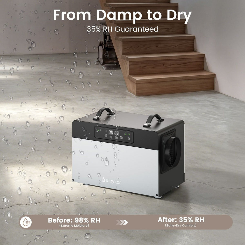 125-Pint Commercial Dehumidifier up to 6500 Sq Ft with Built-in pump & Continuous Drain