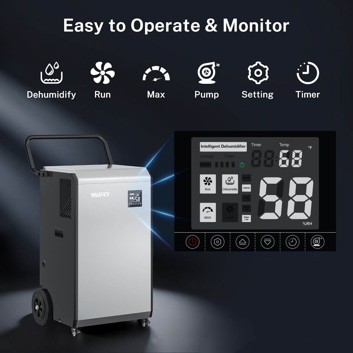 240 pt. 7500 sq.ft. Commercial Dehumidifier in Silver with Pump for Large Space Like Basements, Workshops, Bucketless, Auto Restart