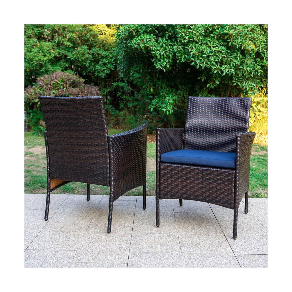 5pc Patio Set with Wicker Chairs & 28 Propane Gas Fire Pit Table