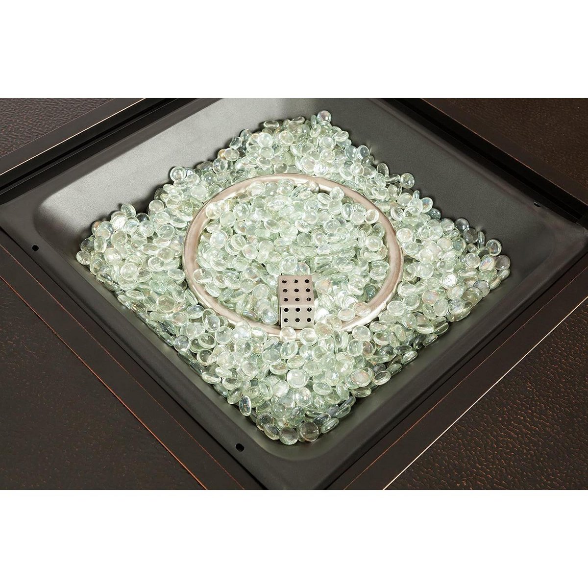 62572 Armstrong Aluminum Convertible Gas Fire Pit Table 55,000 BTU Outdoor Multi-Functional with Fire Bowl Lid, Nylon Cover, Square
