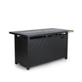 45 Outdoor Rectangle Fire Pit Dining Table Black -: LP Gas, 50000 BTU, Rust-Resistant