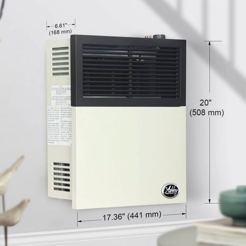 11,000 BTU Direct Vent Liquid Propane Wall Mounted Heater with Piezo Lightning, Safety Pilot and Built-In Regulator, Cream
