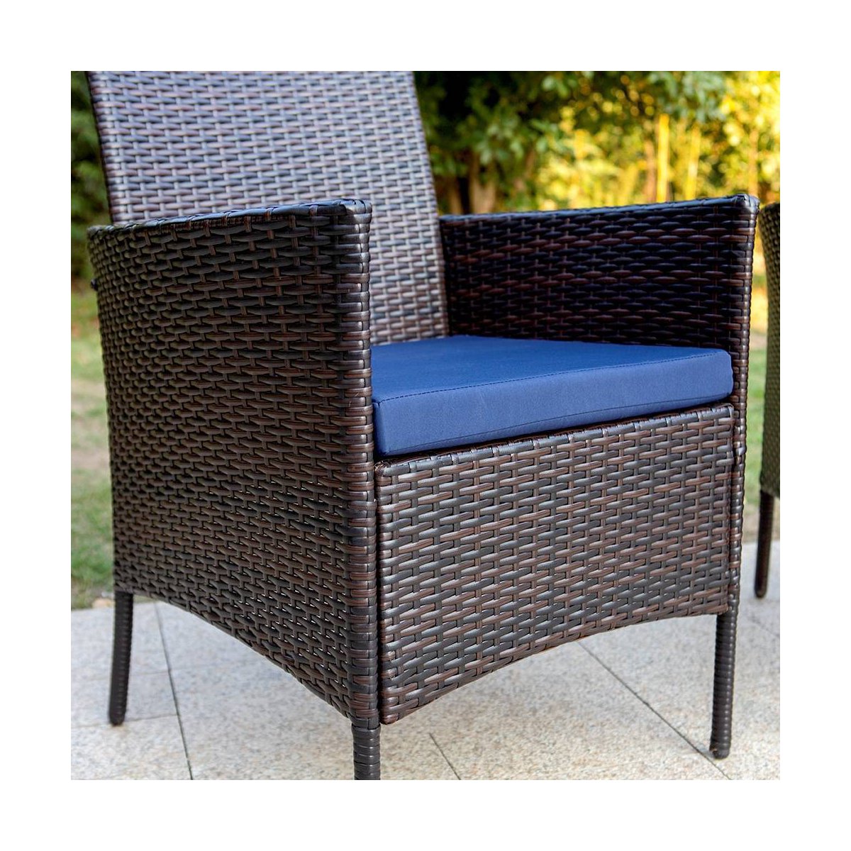 5pc Patio Set with Wicker Chairs & 28 Propane Gas Fire Pit Table